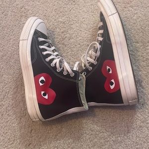comme de garcon converse black high tops